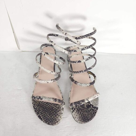 Avec Les Filles Women's Caila US 8M Animal Print Wrap Strap Gladiator Sandal - Picture 2 of 12